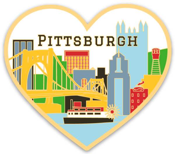 Die Cut Magnet - Pittsburgh Skyline Heart
