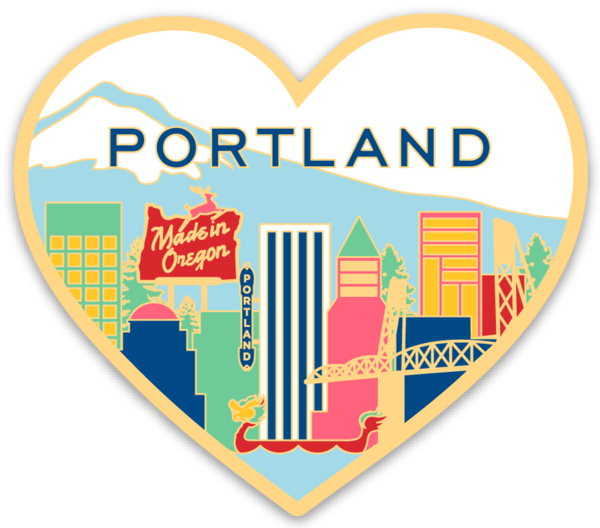 Die Cut Magnet - Portland Skyline Heart