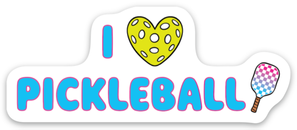 Die Cut Sticker - I Love Pickleball