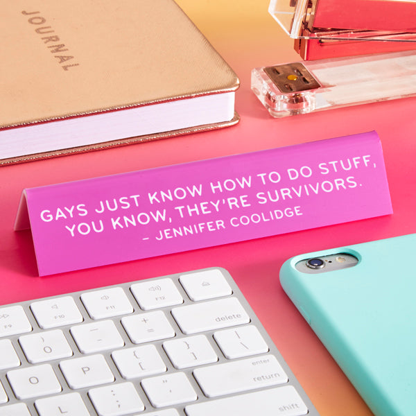 Desk Sign: "Gays just know..." Quote