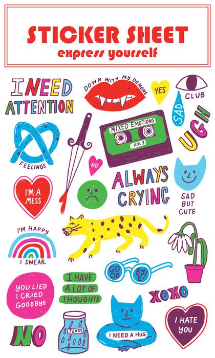 Sticker Sheet - Mixed Emotions