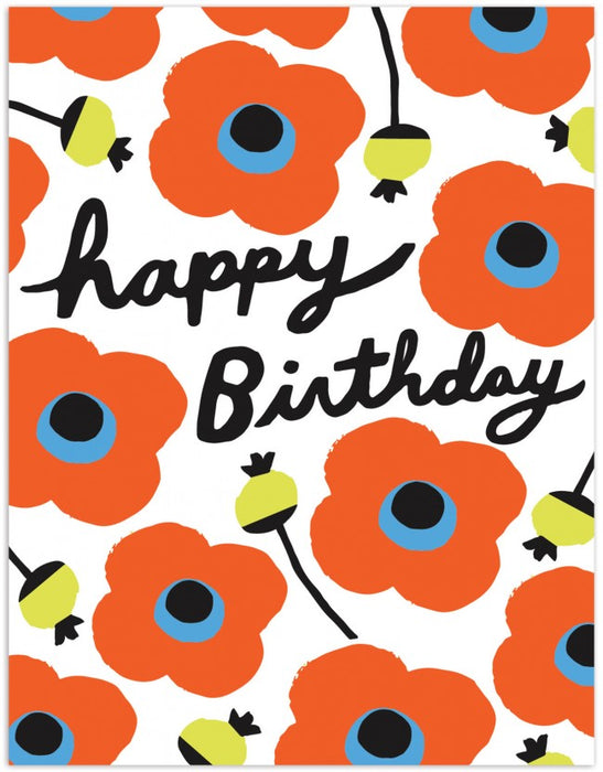 Poppies Floral Happy Birthday