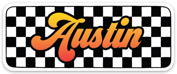 Die Cut Sticker - Austin (Checkered)