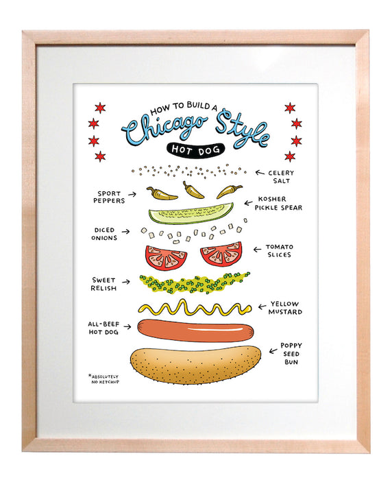 Art Print - Making of Chicago Hot Dog