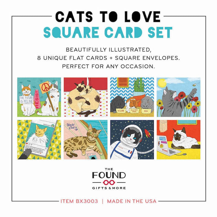 Cats To Love Square Set (8/box)