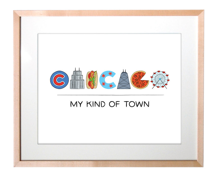 Art Print - Chicago Icons Lettering