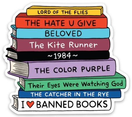 Die Cut Sticker - I Heart Banned Books