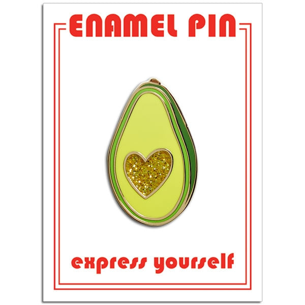 Pin - Avocado Glitter Heart