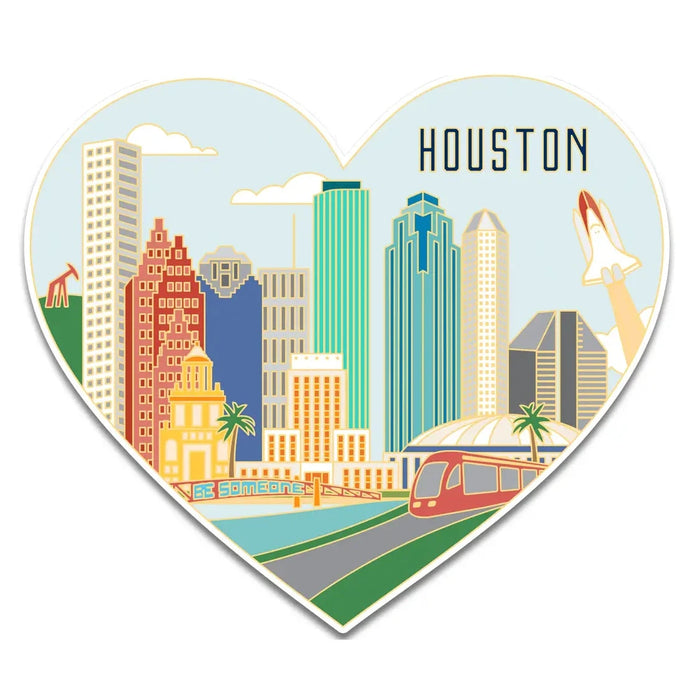 Die Cut Sticker - Houston Skyline Heart