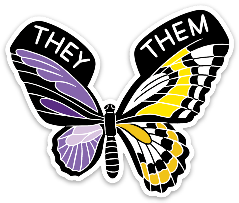 Die Cut Magnet - They/Them Trans Butterfly
