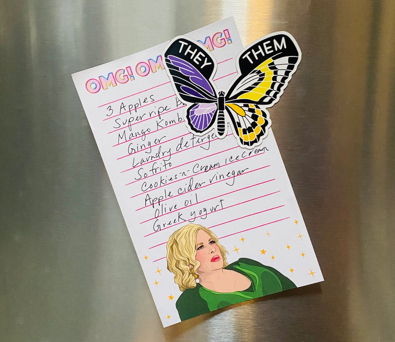 Die Cut Magnet - They/Them Trans Butterfly