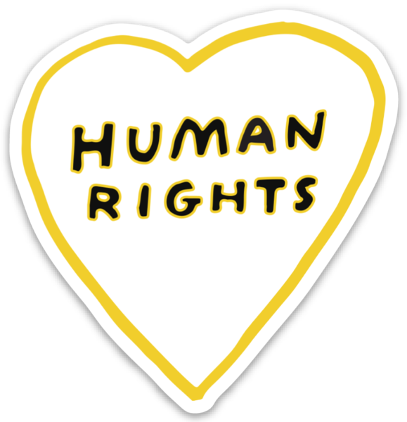 Die Cut Magnet - Human Rights Heart