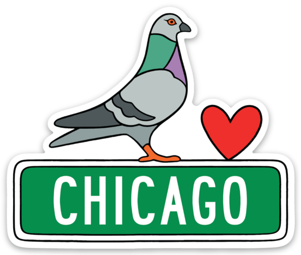 Die Cut Magnet - Chicago Pigeon