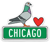 Die Cut Magnet - Chicago Pigeon