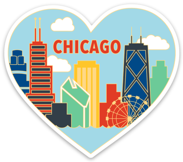 Die Cut Magnet - Chicago Skyline Heart
