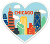 Die Cut Magnet - Chicago Skyline Heart