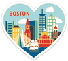 Die Cut Magnet - Boston Skyline Heart