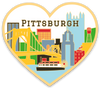 Die Cut Magnet - Pittsburgh Skyline Heart