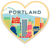 Die Cut Magnet - Portland Skyline Heart