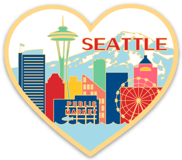 Die Cut Magnet - Seattle Skyline Heart