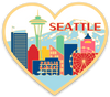 Die Cut Magnet - Seattle Skyline Heart