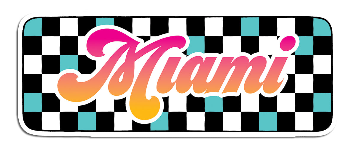 Die Cut Sticker - Miami (Checkered)