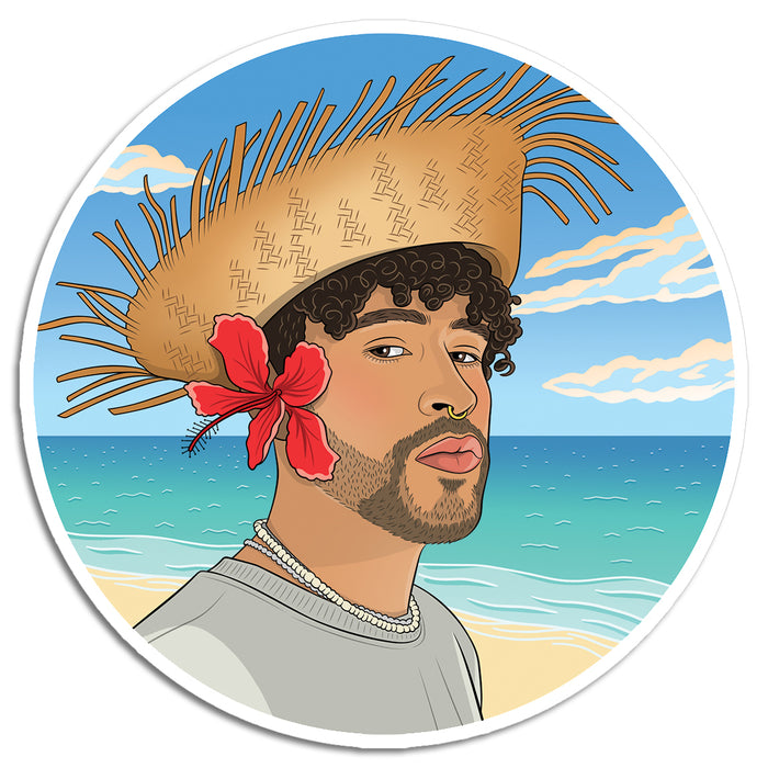 Die Cut Sticker - Beach Bad Bunny Polaroid