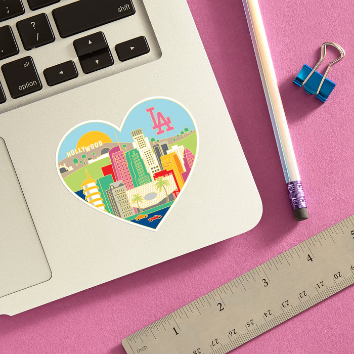 Die Cut Sticker - Los Angeles Skyline Heart
