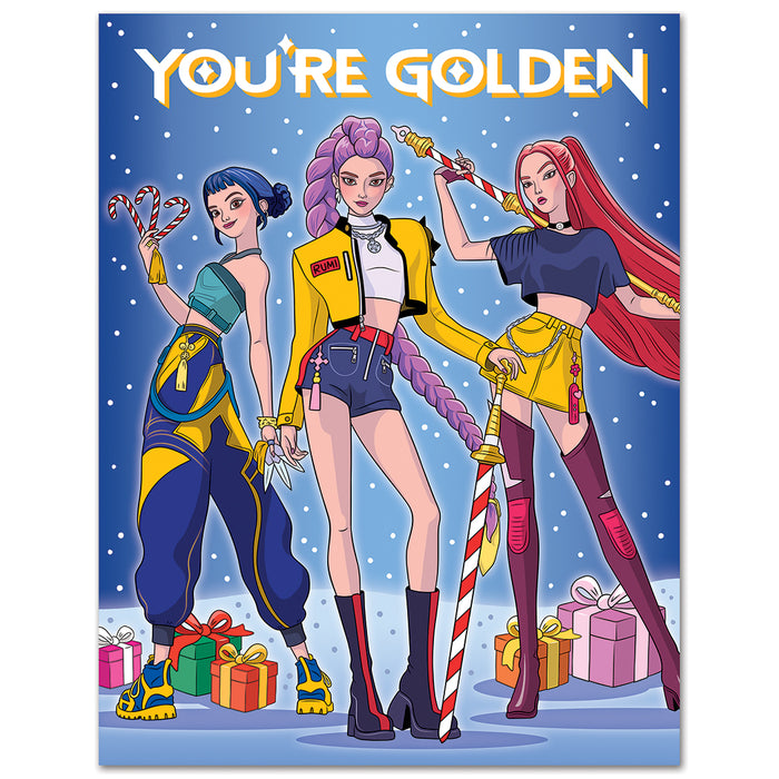 K-Pop You're Golden Holidays Christmas Card