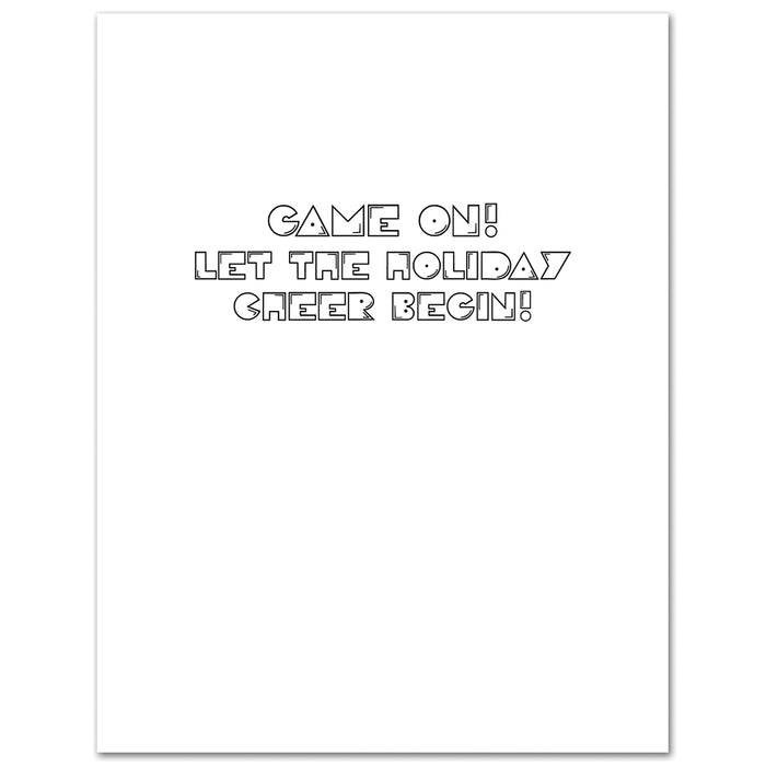 Retro Arcade Game On Happy Holidays Christmas Card