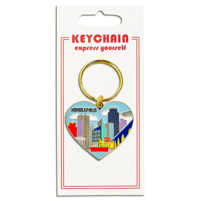Keychain - Minneapolis Skyline Heart