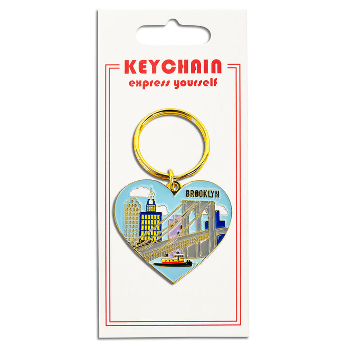 Keychain - Brooklyn NYC Skyline Heart