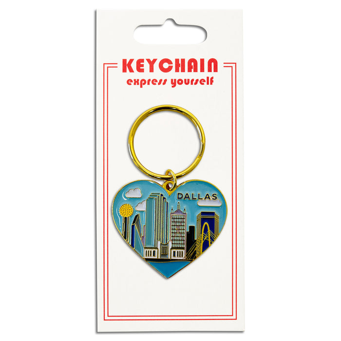 Keychain - Dallas Texas Skyline Heart