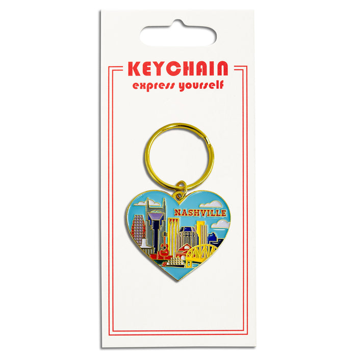 Keychain - Nashville Tennessee Skyline Heart