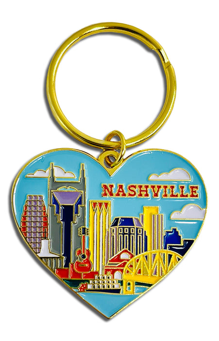 Keychain - Nashville Tennessee Skyline Heart