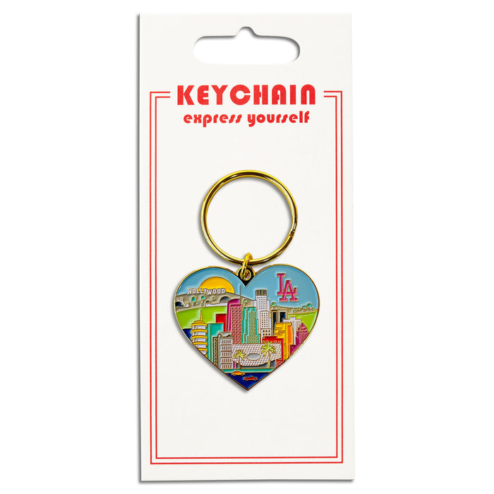 Keychain - Los Angeles Skyline Heart