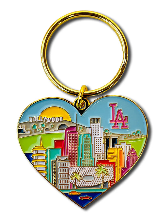 Keychain - Los Angeles Skyline Heart