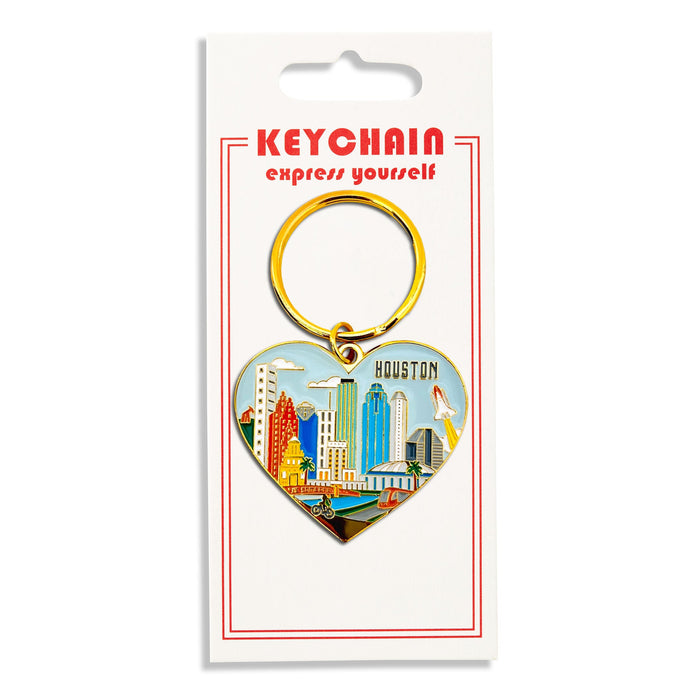 Keychain - Houston Skyline Heart Texas