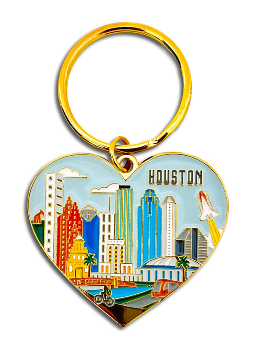 Keychain - Houston Skyline Heart Texas