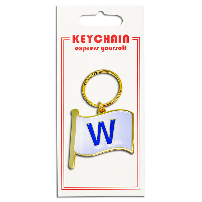 Keychain - W Win Flag Chicago Cubs Baseball