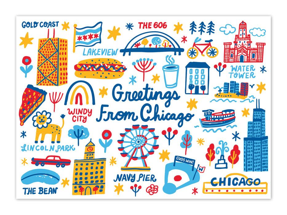 Postcard - Greetings from Chicago Landmarks