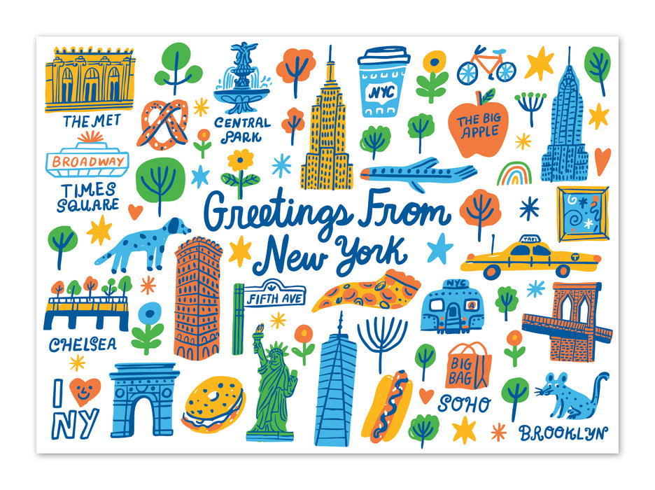 Postcard - Greetings from New York Landmarks NYC