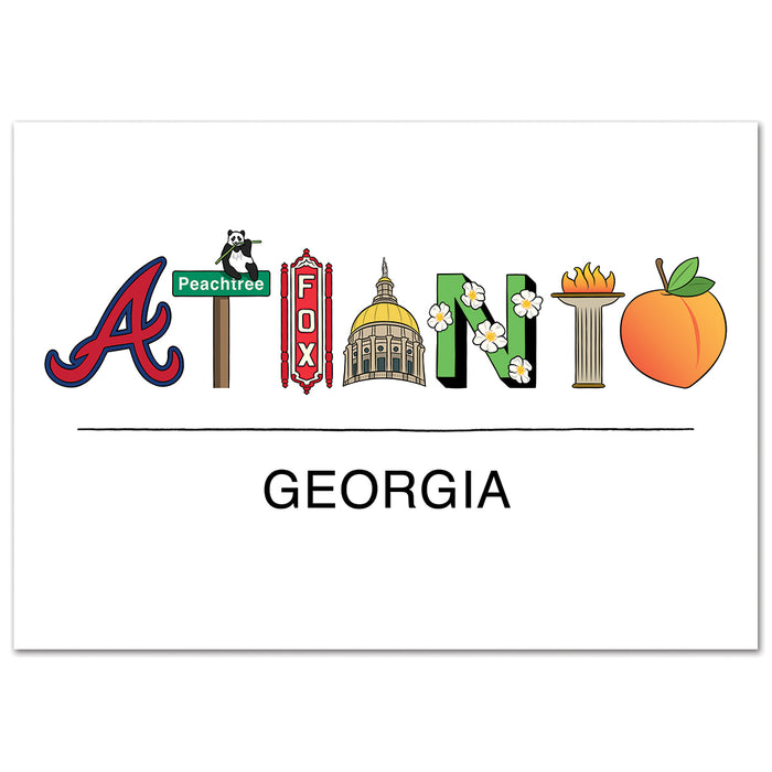 Postcard - Atlanta Georgia Icons