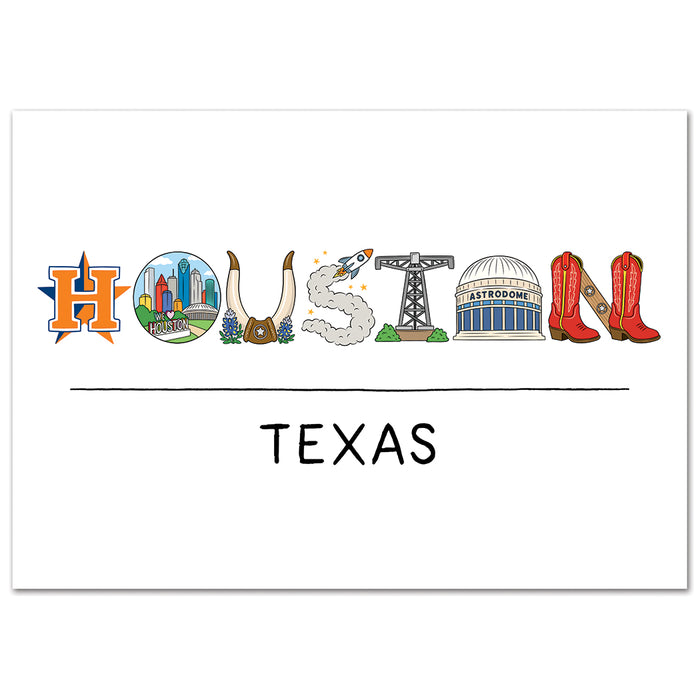 Postcard - Houston Icons Texas