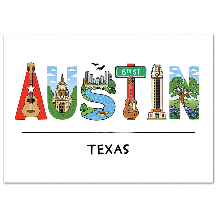 Postcard - Austin Icons Texas