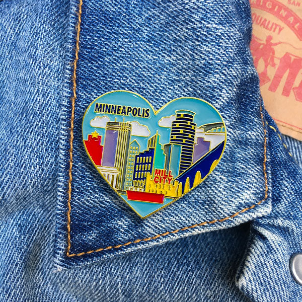 Pin - Minneapolis Skyline Heart