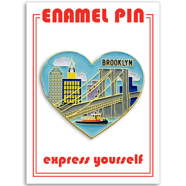 Pin - Brooklyn NYC Skyline Heart