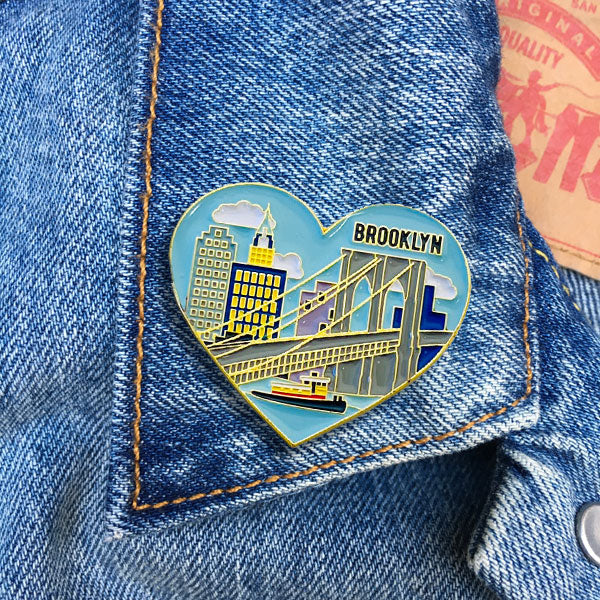 Pin - Brooklyn NYC Skyline Heart