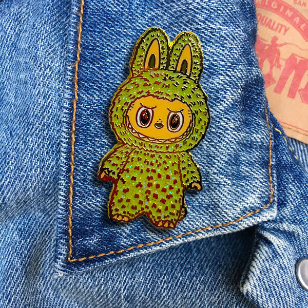 Pin - Labubu Green Grape (w/ Glitter)