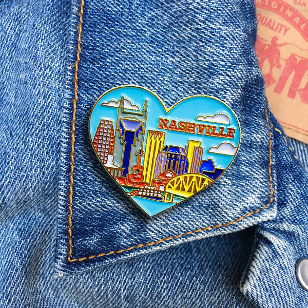 Pin - Nashville Tennessee Skyline Heart